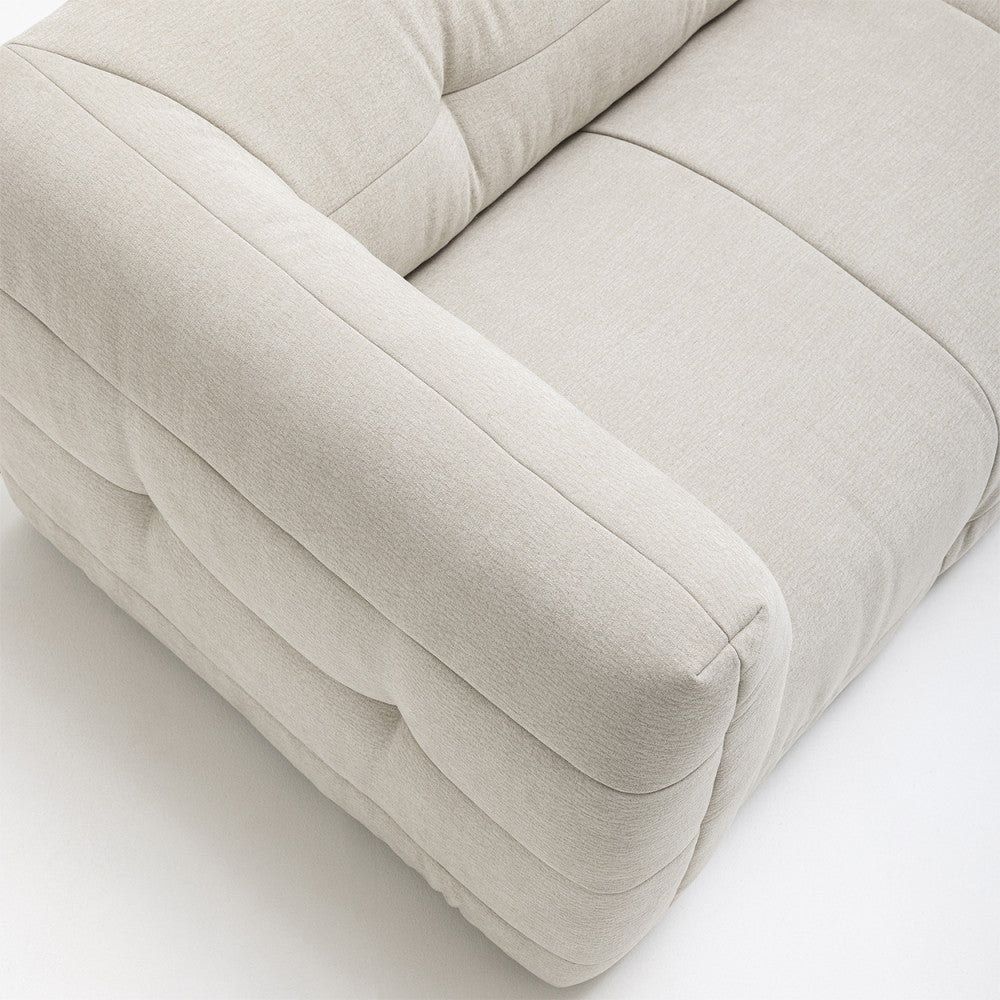 Canapé DRAWER droit 4 places en tissu à effet capitonné NAOS