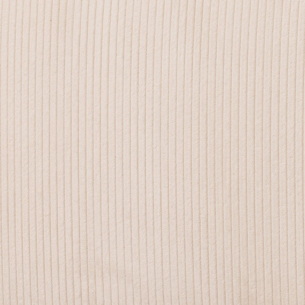 Canapé droit 4 places en velours côtelé ecru à accoudoirs larges Drawer