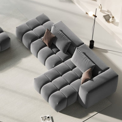 Canapé d'angle droit Lorella 4 places gris – Christian Lacroix