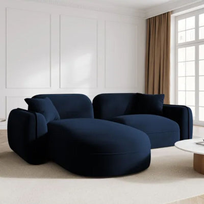 Canapé D'Angle Gauche Velours Lucien  3 Places, Bleu Roi – Christian Lacroix