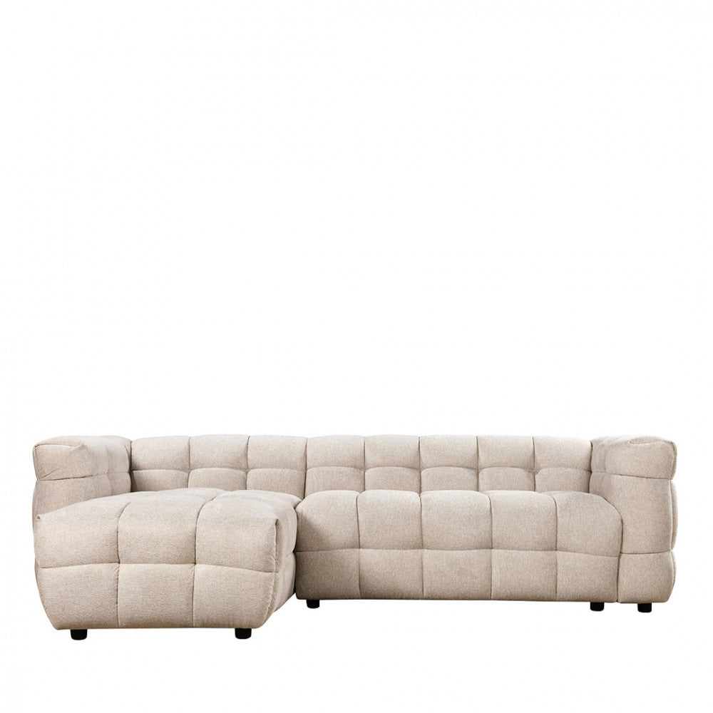 Canapé d'angle réversible DRAWER Bolly en tissu beige chiné
