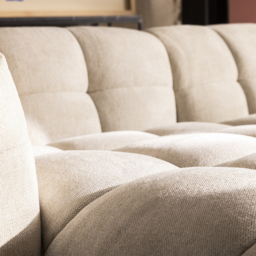 Canapé d'angle réversible DRAWER Bolly en tissu beige chiné