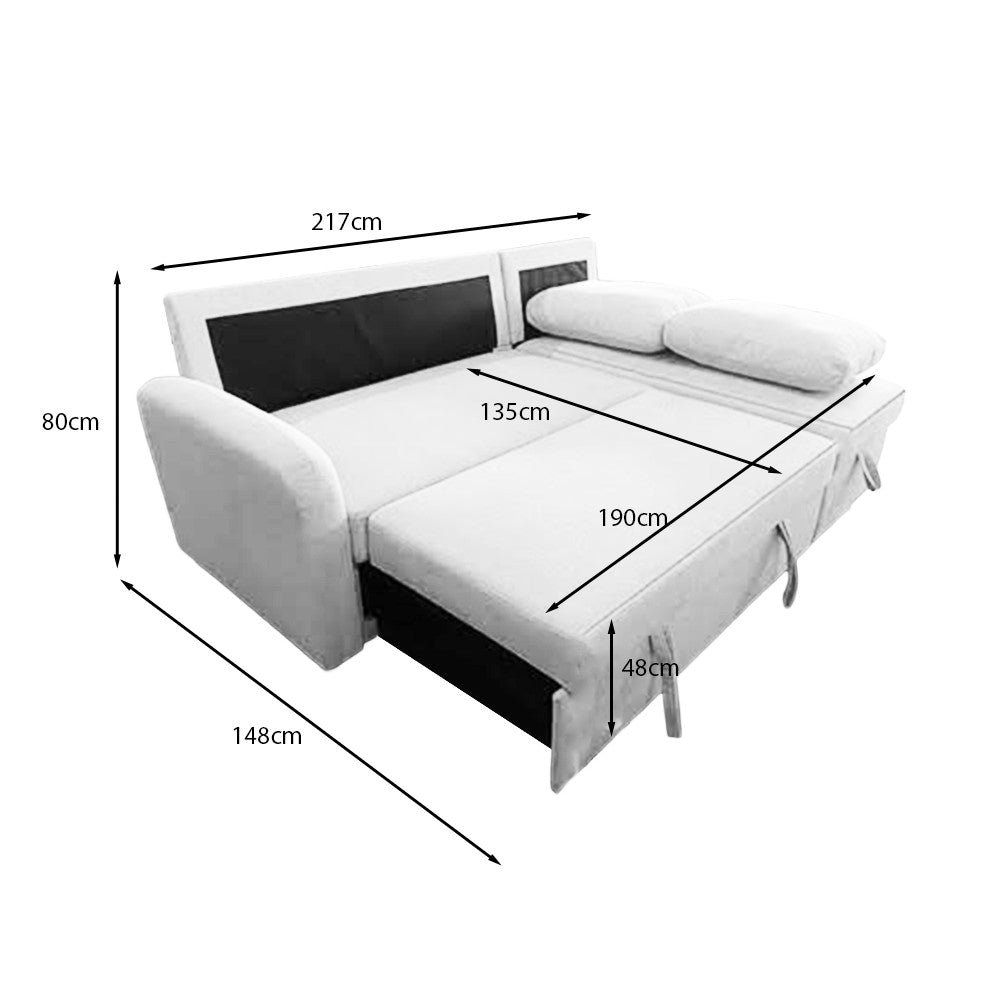 Canapé d'angle réversible convertible DRAWER Matera 3 places en tissu bouclette avec coffre Blanc