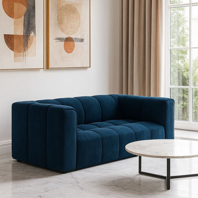 Canapé 2 places SERENA bleu roi- Micadoni