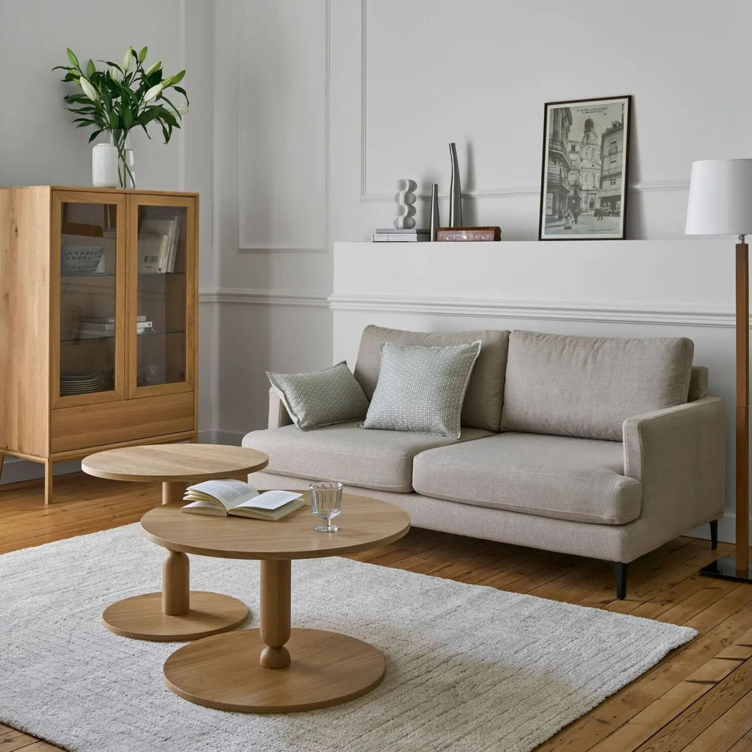 Canapé CAMIF Merlin 3 places en tissu beige