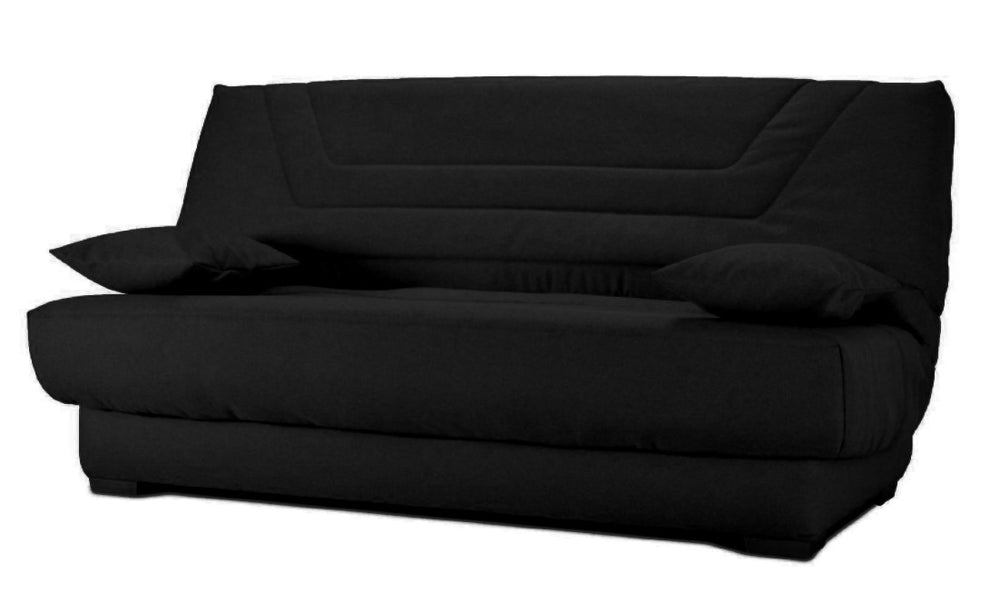 Canapé convertible clic clac BULTEX Sabor en tissu noir avec rangement 193cm