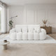 Canapé convertible COCOON 3 places en tissu capitonné blanc