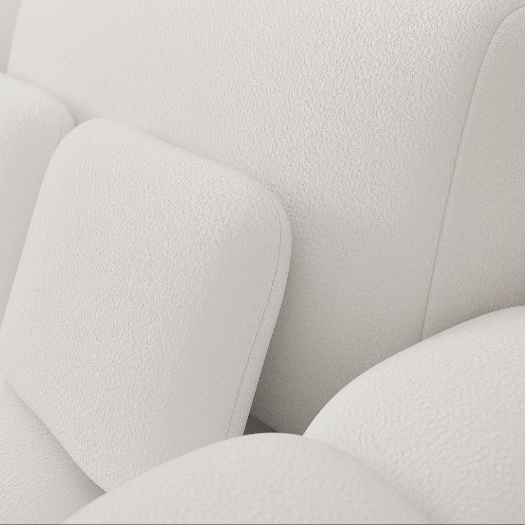 Canapé convertible COCOON 3 places en tissu capitonné blanc