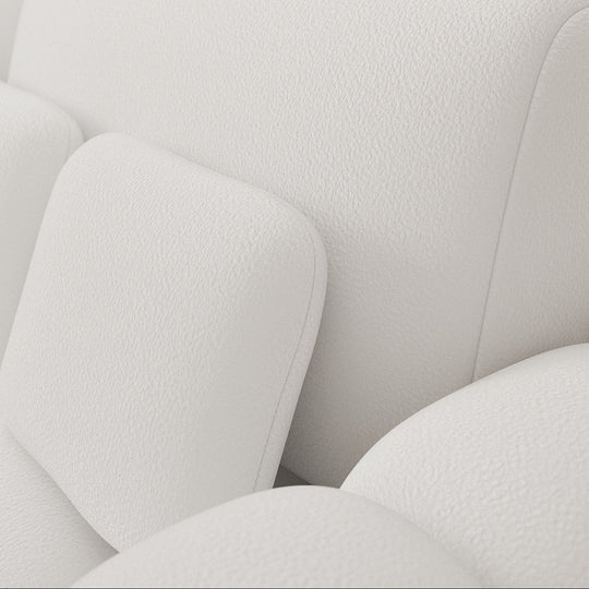 Canapé convertible COCOON 3 places en tissu capitonné blanc