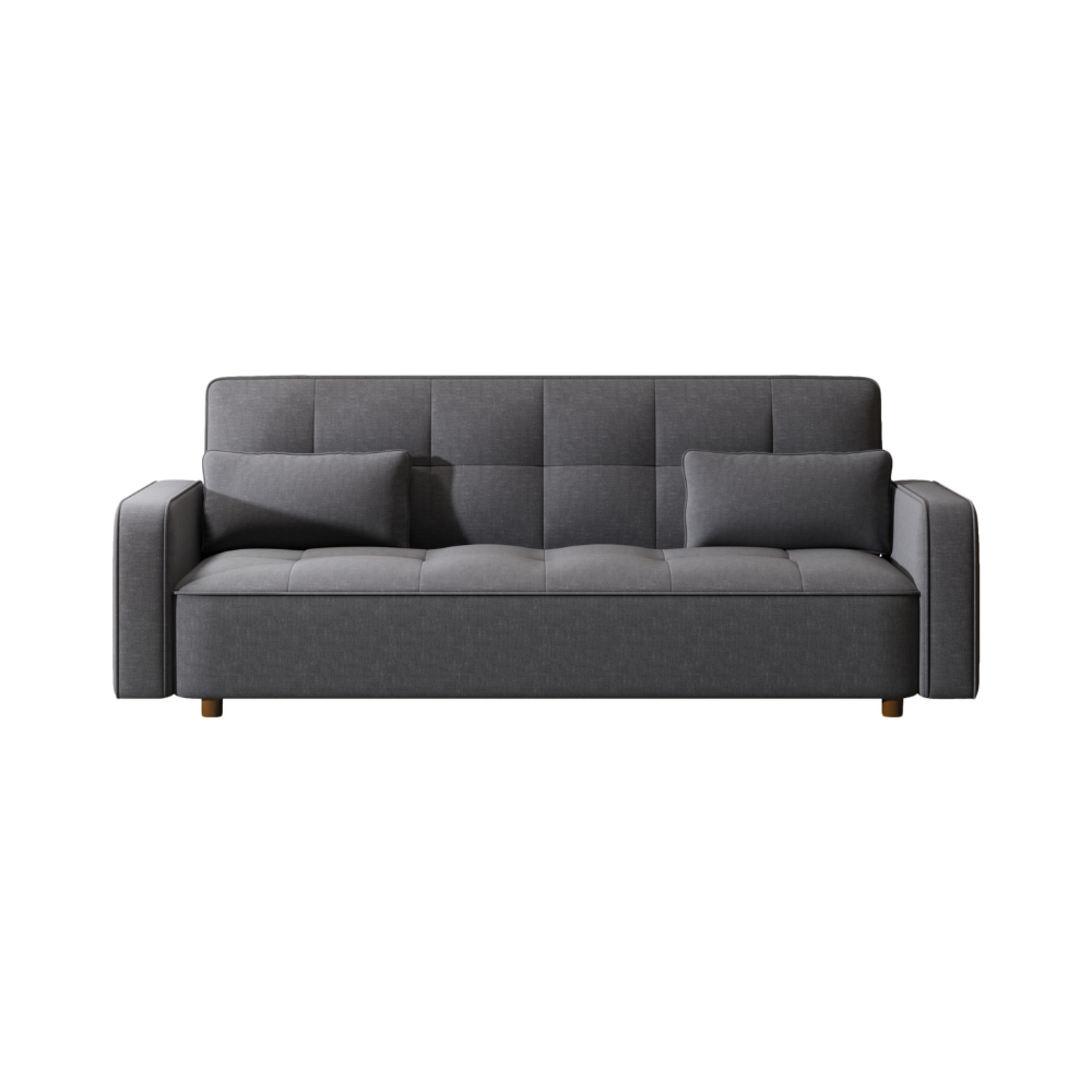 canapé convertible 3 places en tissu copenhague fond blanc face concept usine gris