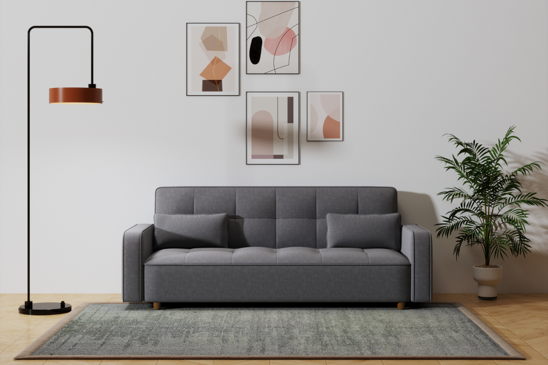 canapé convertible 3 places en tissu copenhague rectangle concept usine gris