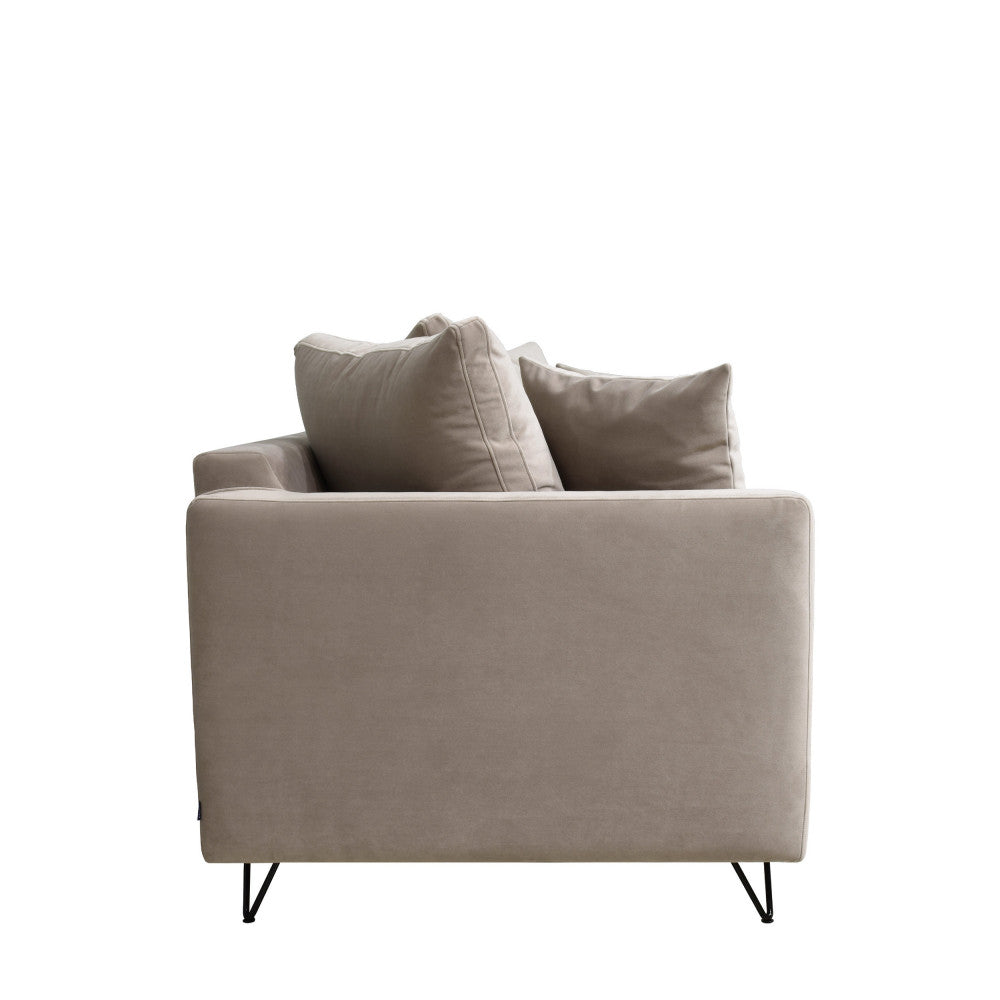 Canapé convertible Drawer Villabon 4 places en velours beige pieds épingles noir