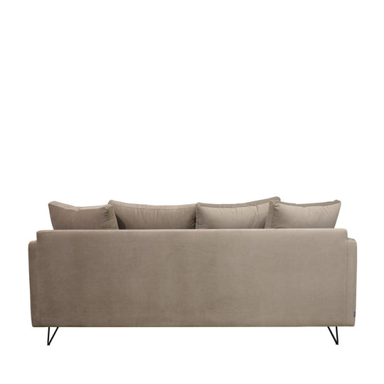 Canapé convertible Drawer Villabon 4 places en velours beige pieds épingles noir