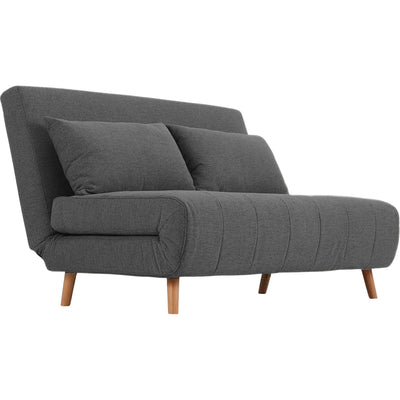 Canapé convertible ALINEA Noli 2 places en tissu gris anthracite