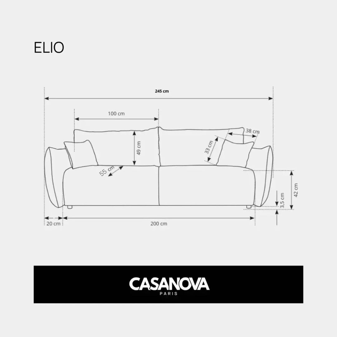 Canapé convertible CASANOVA Elio 3 places en velours côtelé vert