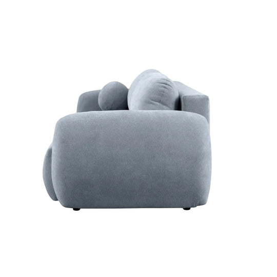Canapé convertible CASANOVA Martin 2 places en tissu chenille bleu