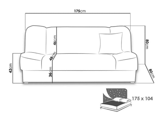 Canapé convertible MOBILIER 1 Columbus 117 (Zetta 305)