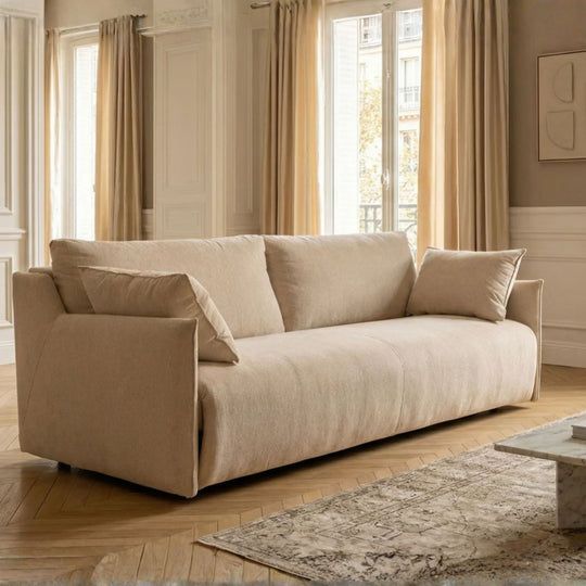 Canapé convertible CONVERTIBLE CENTER Athènes 3 places en velours Beige
