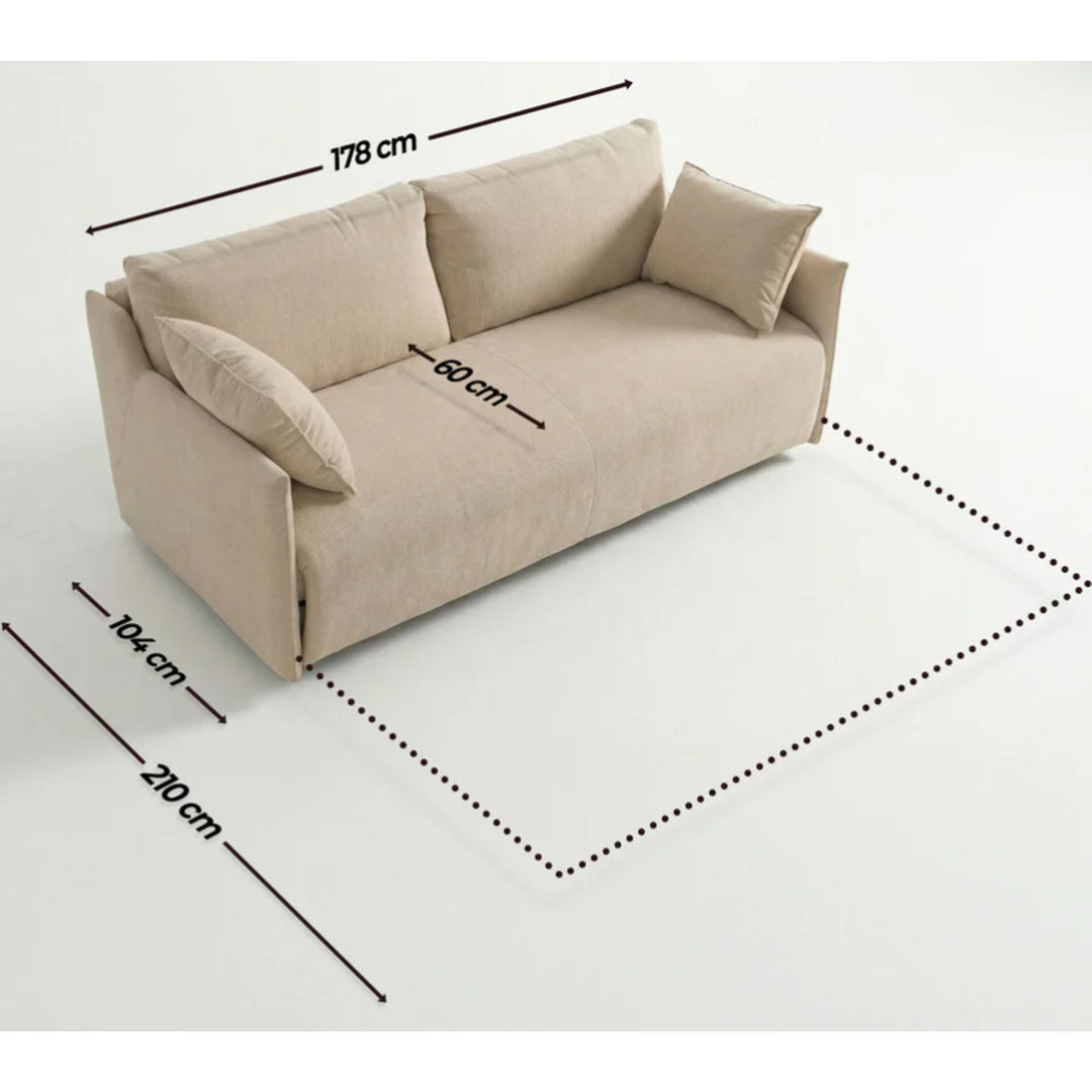 Canapé convertible CONVERTIBLE CENTER Athènes 3 places en velours Beige
