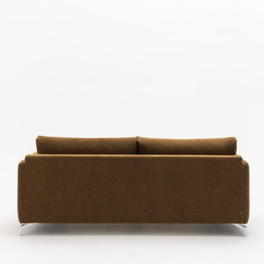 Canapé convertible express DRAWER Steffen 3 places en tissu Bronze et pieds chrome