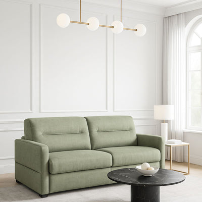 Canapé convertible 4 places en velours déperlant Kaki- Convertible Center