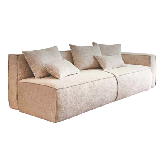 Canapé convertible KIPLI Folia 4 places 1 accoudoir droit en coton écru