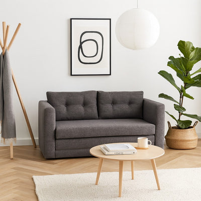 Canapé convertible, tissu texturé, 2 places, Udel SO'HOME