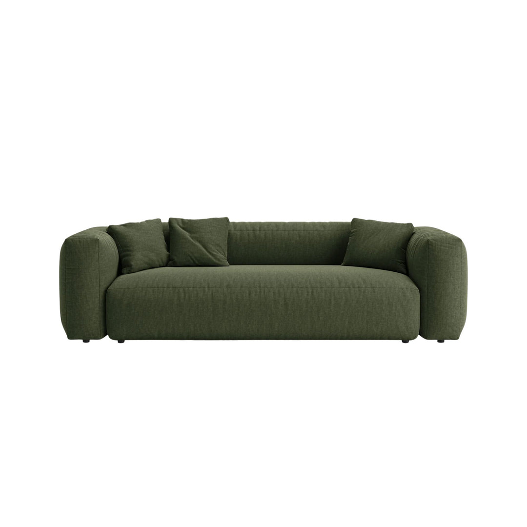 Canapé convertible MICADONI Martina 3 places en tissu vert