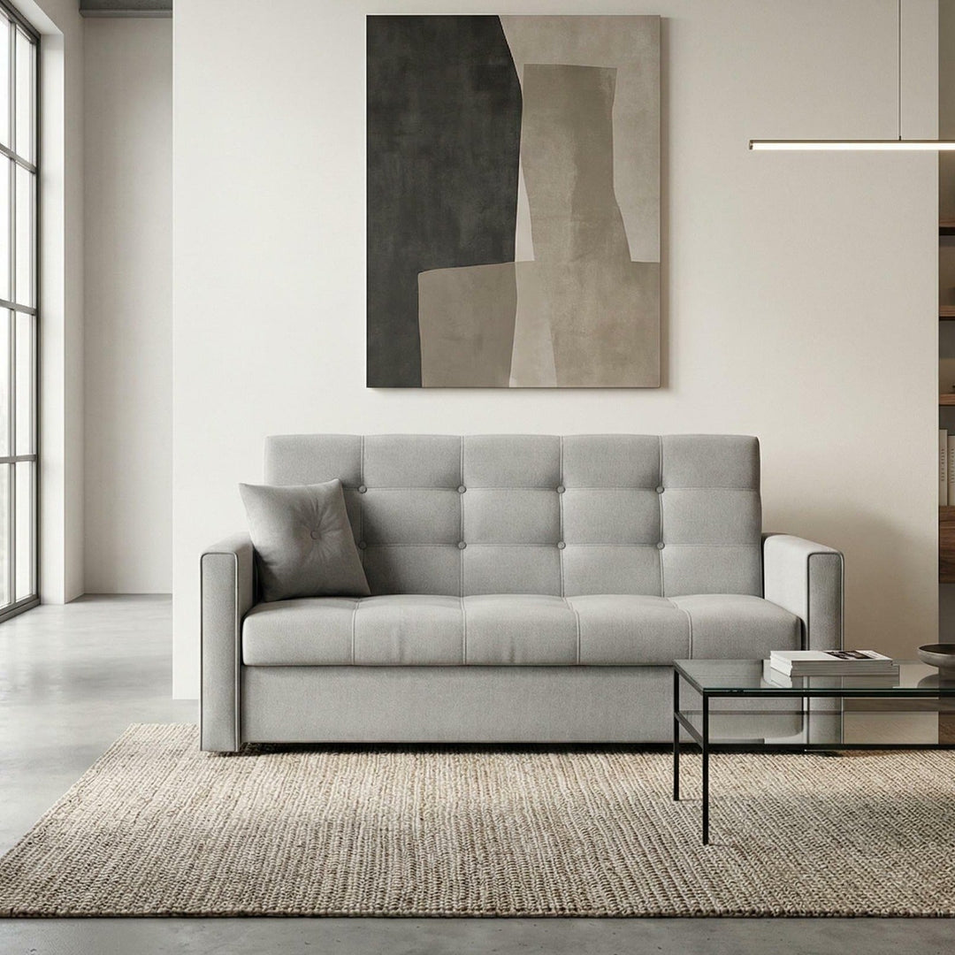 Canapé convertible en tissu gris MOBILIER 1 Seruna III (Tatum 279)