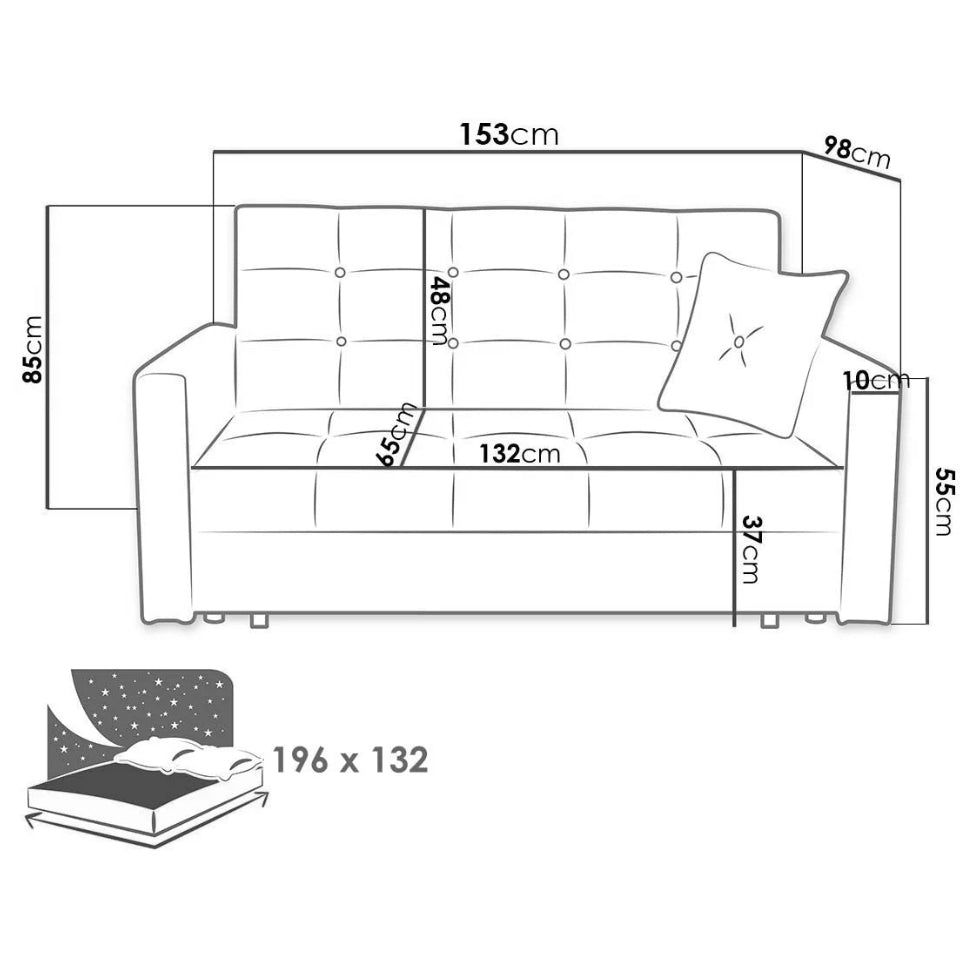 Canapé convertible en tissu gris MOBILIER 1 Seruna III (Tatum 279)