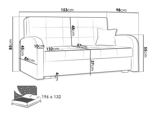 Canapé convertible MOBILIER 1 Silona III (Kronos 01)