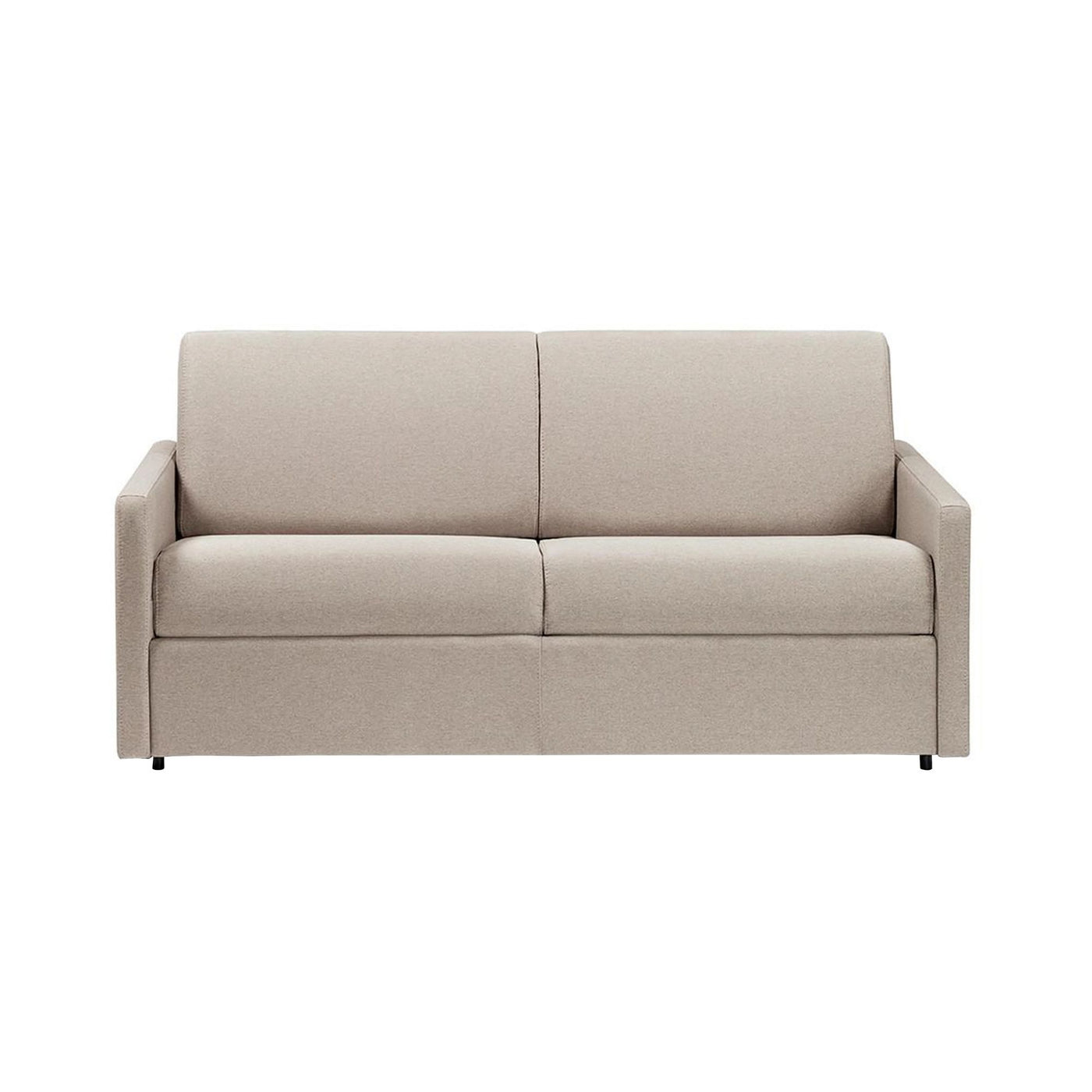 Canapé convertible VENTE UNIQUE Calife 3 places express en tissu beige avec Couchage 140 cm et Matelas 14 cm