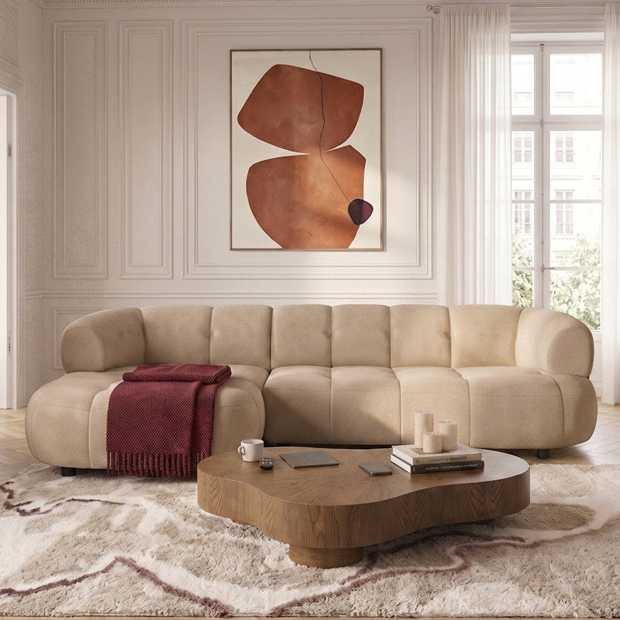 Canapé d'angle gauche convertible BOBOCHIC avance-recule électrique LOVELY tissu chenille