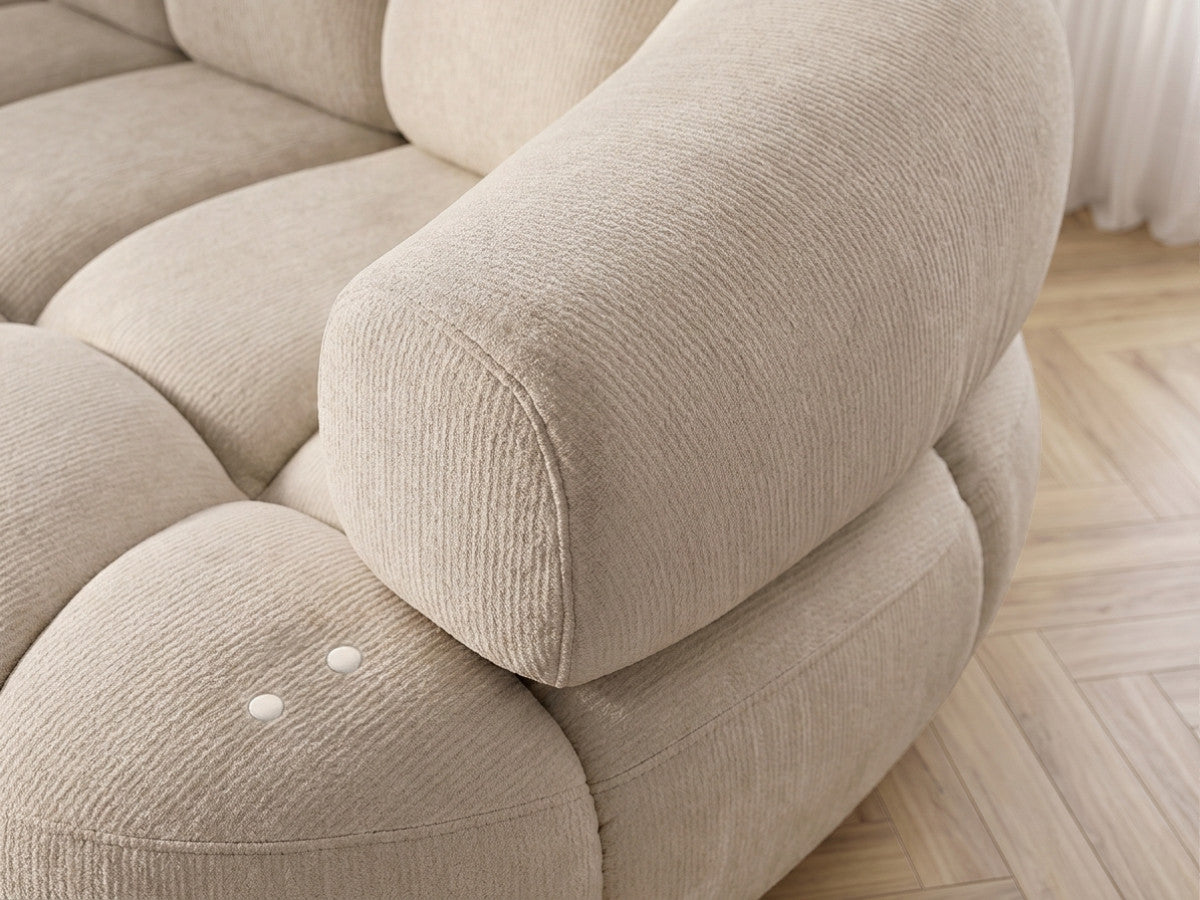 Canapé d'angle gauche convertible BOBOCHIC avance-recule électrique LOVELY tissu chenille