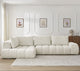 Canapé d'angle gauche BOBOCHIC Everest 4 places en tissu blanc texturé
