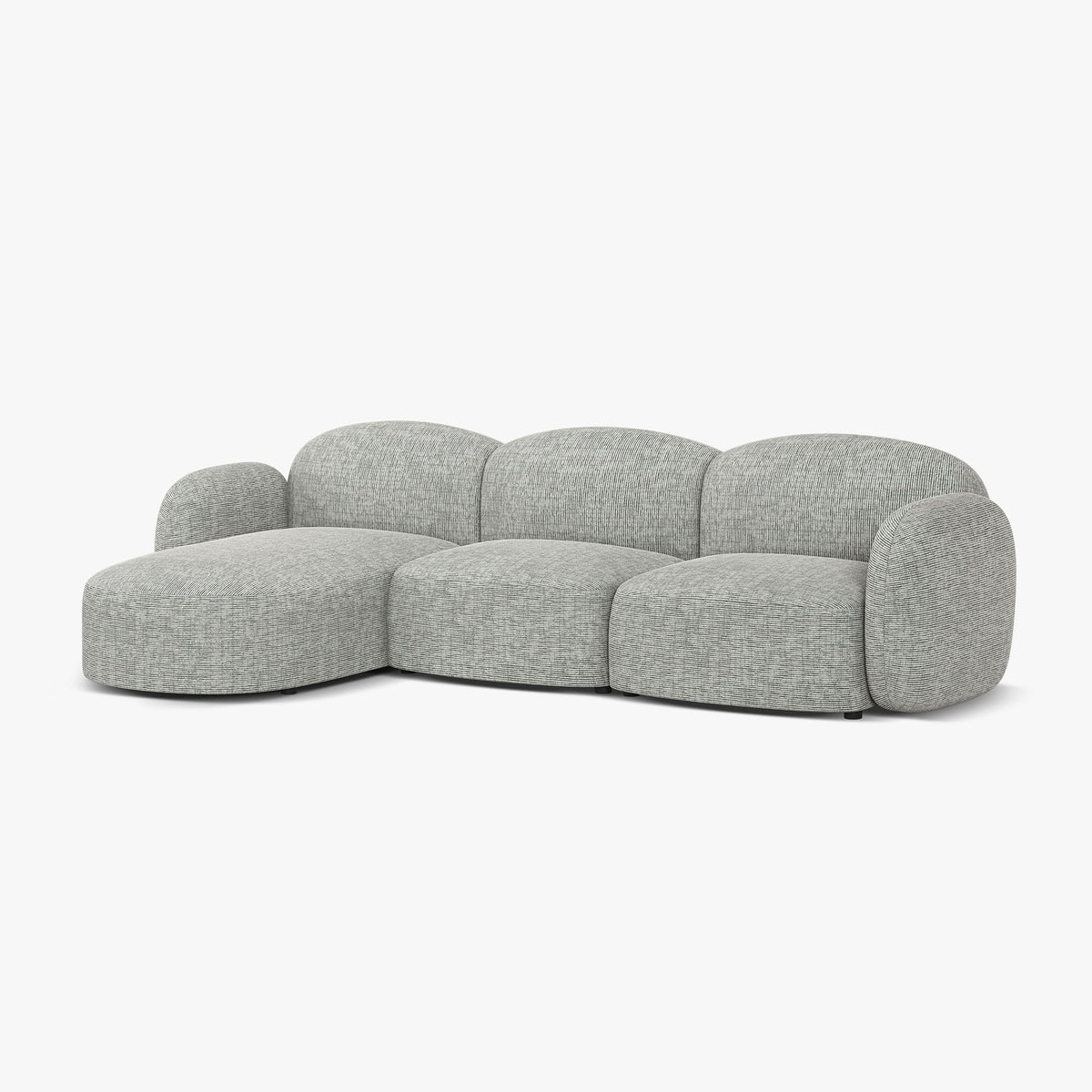 Canapé d'angle gauche MICADONI Blair 4 places en tissu gris