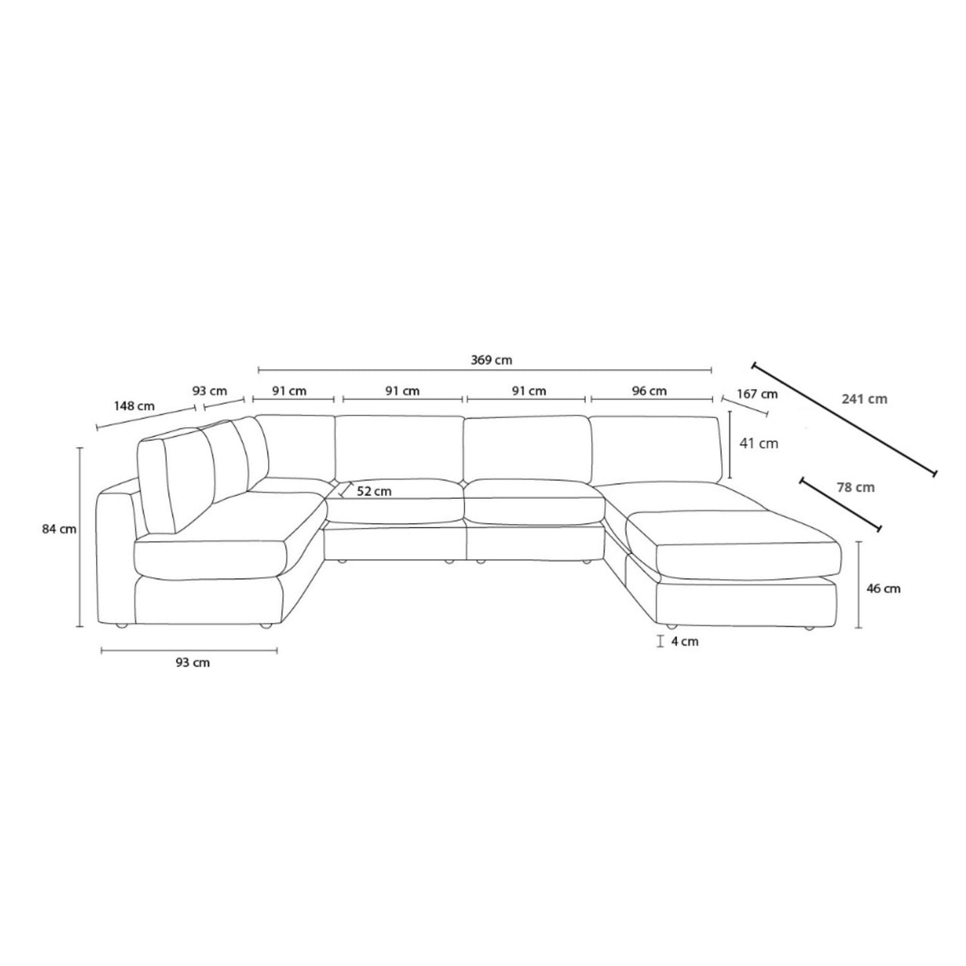 Canapé d'angle modulable BOBOCHIC Paris en velours côtelé Marron avec 3 chauffeuses, 1 méridienne, 1 angle, et 1 pouf