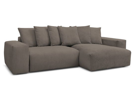 Canapé d'angle BOBOCHIC Voltaire convertible coffre taupe