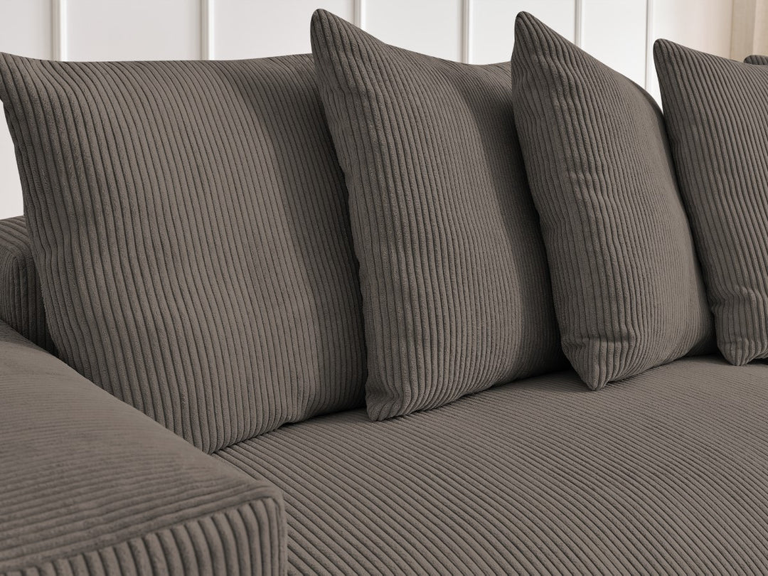 Canapé d'angle BOBOCHIC Voltaire convertible coffre taupe