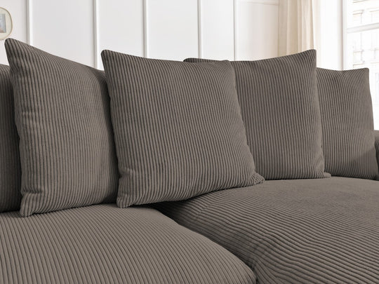 Canapé d'angle BOBOCHIC Voltaire convertible coffre taupe