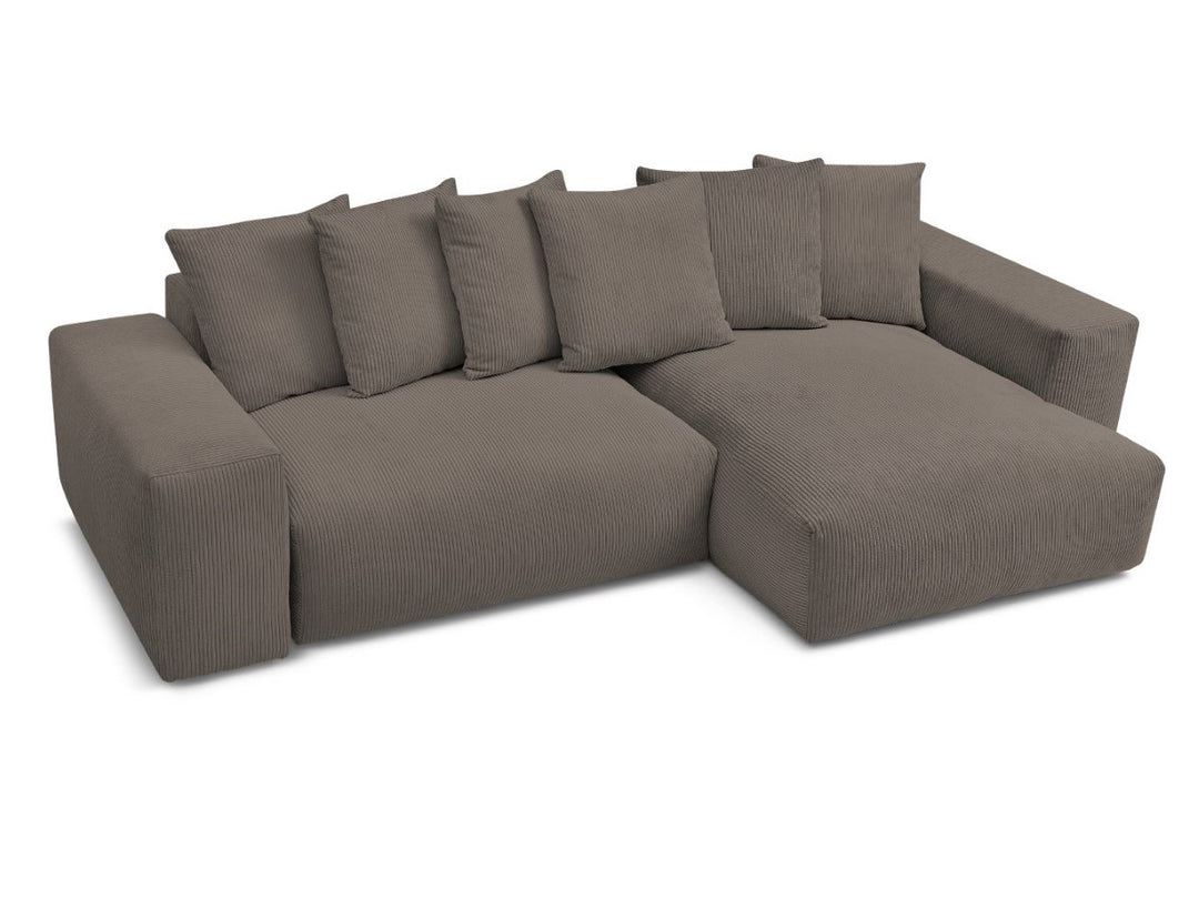 Canapé d'angle BOBOCHIC Voltaire convertible coffre taupe