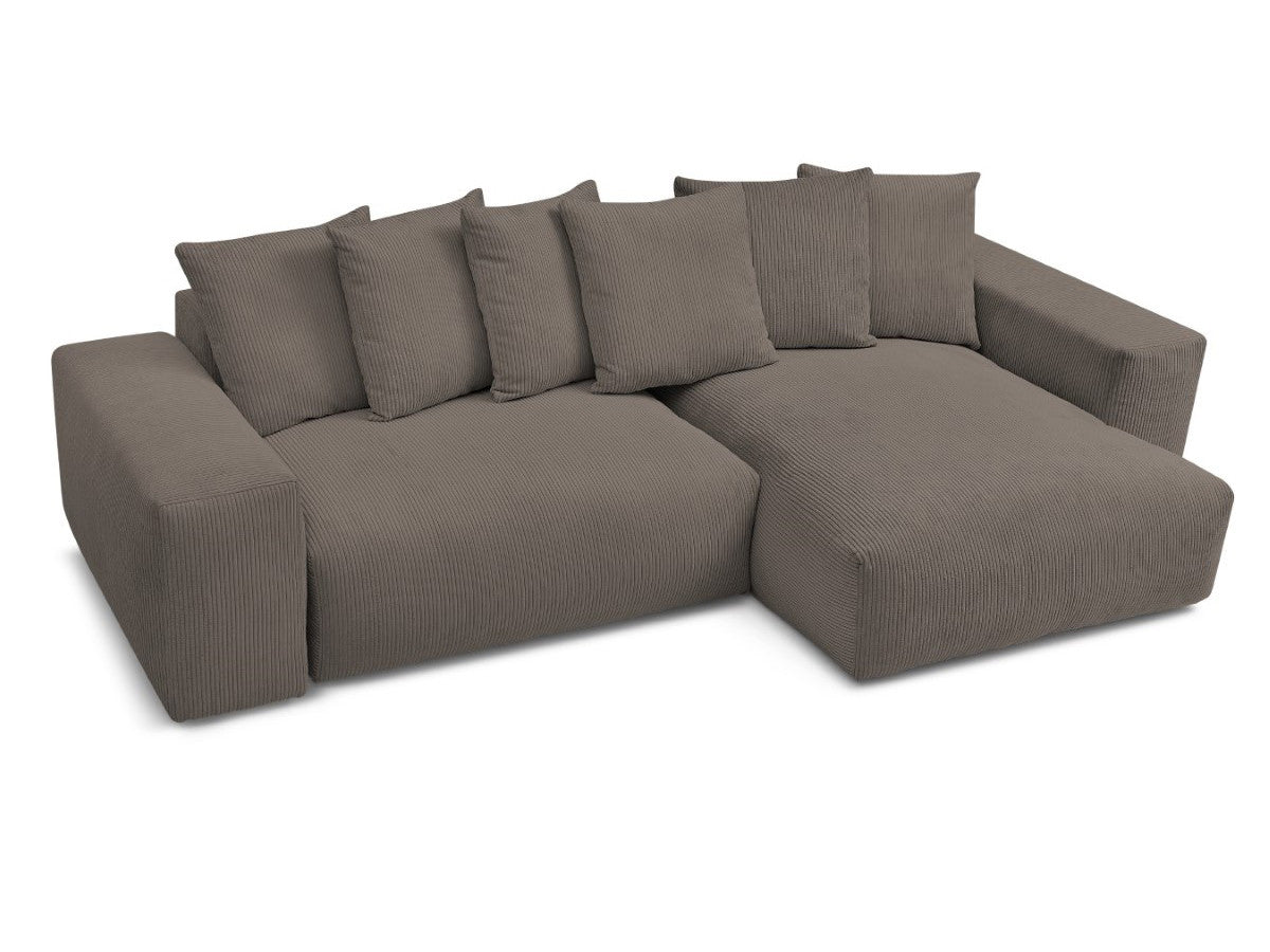 Canapé d'angle BOBOCHIC Voltaire convertible coffre taupe