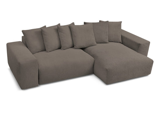 Canapé d'angle BOBOCHIC Voltaire convertible coffre taupe
