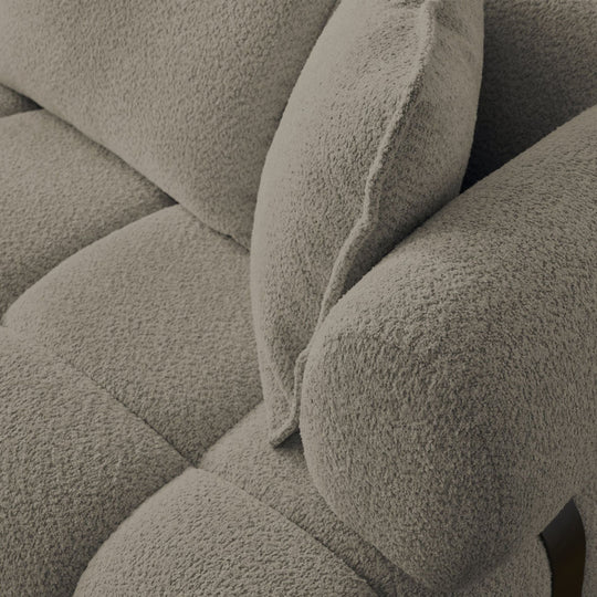 Canapé d'angle BOBOCHIC Alya en tissu bouclé taupe