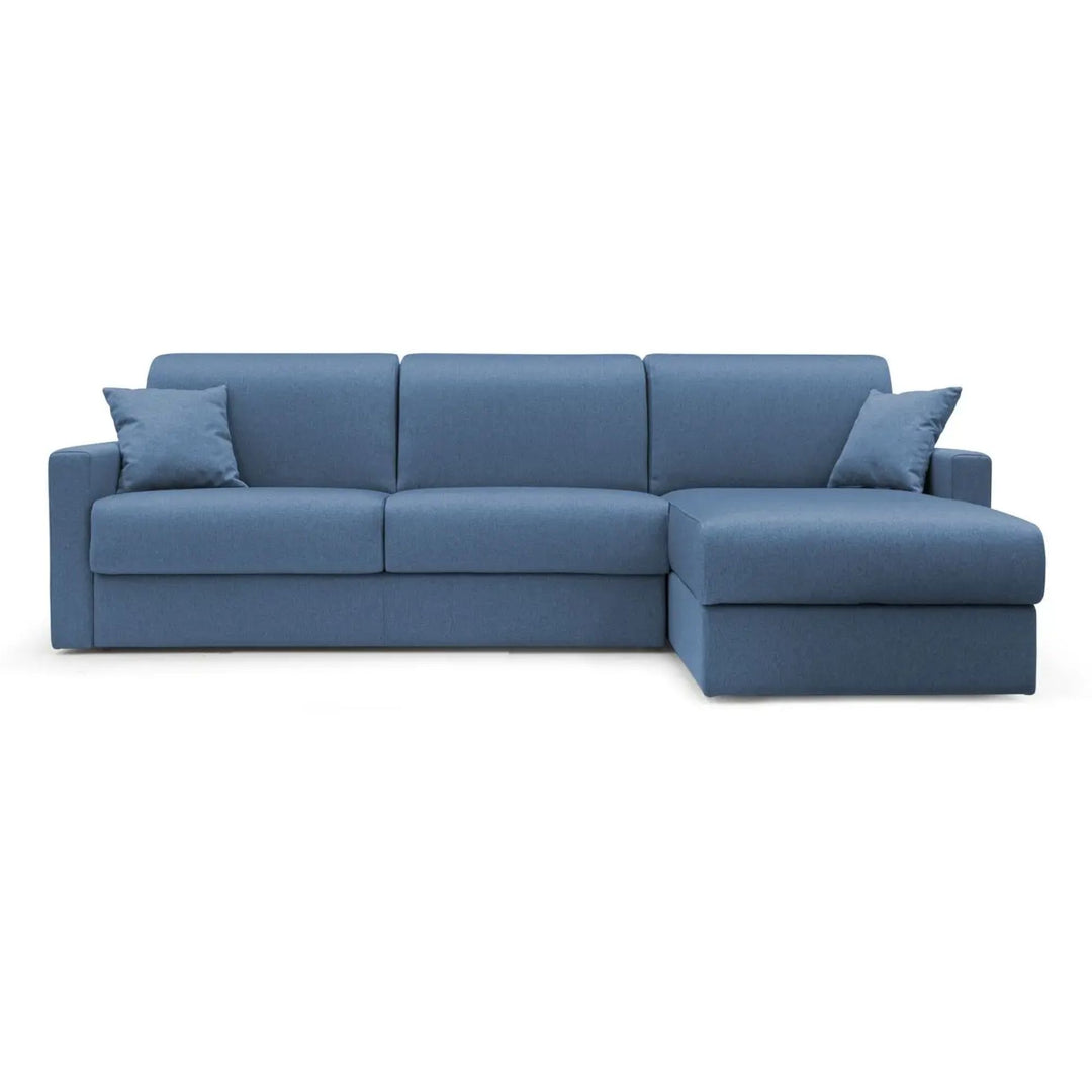 Canapé d'angle convertible réversible CAMIF Aubin grand 3 places en tissu déhoussable bleu