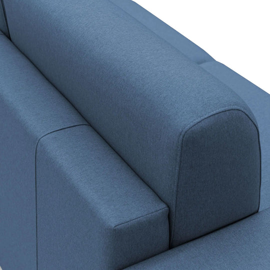 Canapé d'angle convertible réversible CAMIF Aubin grand 3 places en tissu déhoussable bleu