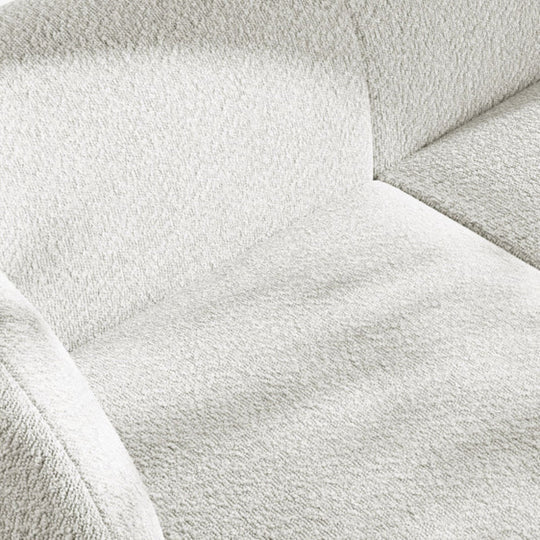 Canapé d'angle droit MICADONI Miley 4 places en tissu bouclé blanc