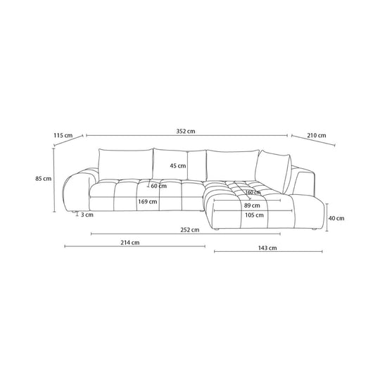 Canapé d'angle gauche BOBOCHIC Everest 4 places en tissu chiné vert