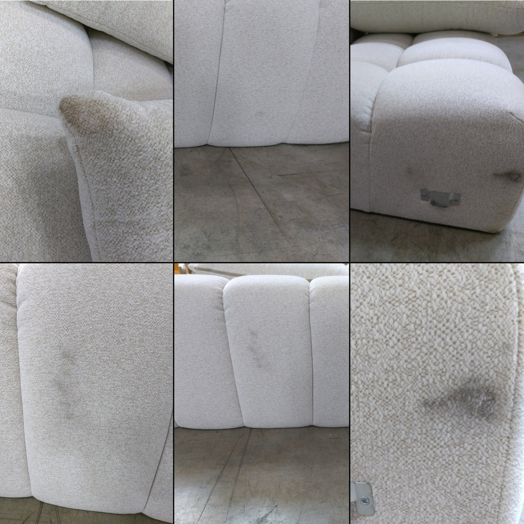Canapé d'angle gauche BOBOCHIC Everest en tissu chiné blanc