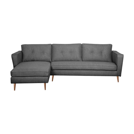 Canapé d'angle gauche CAMIF Ondine 4 places en tissu anthracite